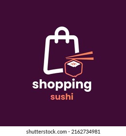 Sushi con el logo de la compra diseño vector símbolo gráfico icono ilustración idea creativa