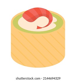 sushi con icono de camarón aislado