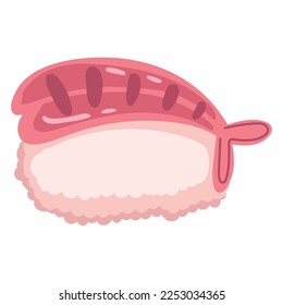 sushi with shrimp icon isolated