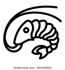Sushi shrimp icon. Outline sushi shrimp vector icon for web design isolated on white background