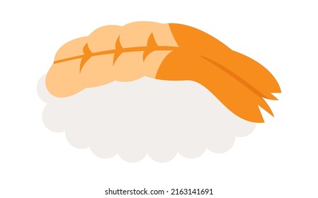 Sushi with shrimp Japanese Food. Vector illustration