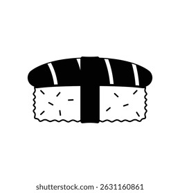 Sushi Silhouette. Black and White Icon Design Elements on Isolated White Background