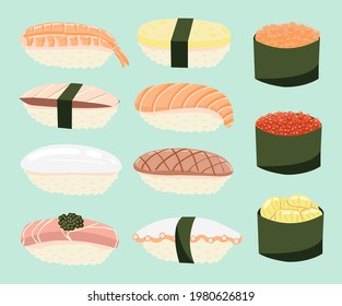 Sushi simple illustration, can be used as decoration or sticker.
