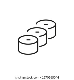 SUSHI, simple linear Icon on a white background, signboard. Editable stroke. sushi. EPS 10