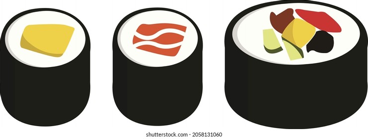 sushi slice illustration vector image