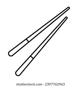 Sushi sticks. Coloring book Black and white vector illustration.