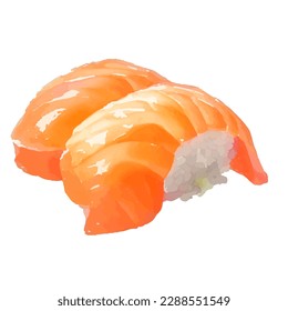 sushi with style hand drawn digital painting illustration