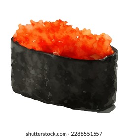 sushi with style hand drawn digital painting illustration