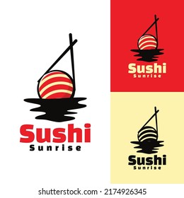 sushi Sunrise art logo illustration