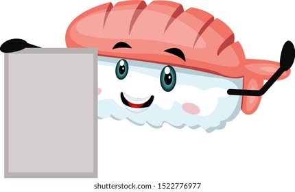 Sushi mit Tisch, Illustration, Vektorgrafik auf weißem Hintergrund.