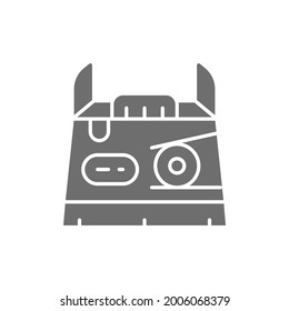 Sushi takeaway box, japanese cuisine gray icon.