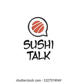 Sushi Talk Logo Design Template