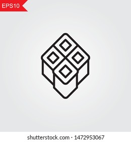 Sushi thin line icon on grey background. Vector illustration eps10.