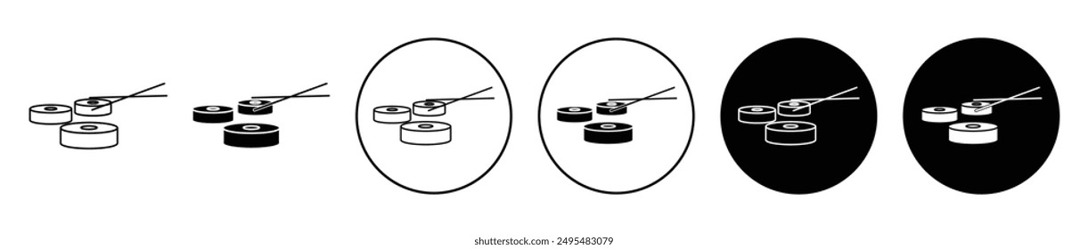 Sushi Thin Line Vektorgrafik Icon Set.