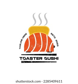 Sushi toaster logo. Vector illustration of a toaster logo with the shape of slices of Japanese sushi food