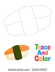 Sushi tracing worksheet for kids