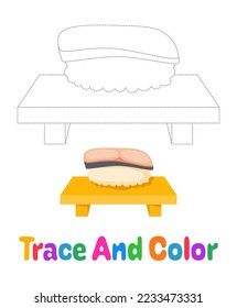 Sushi tracing worksheet for kids
