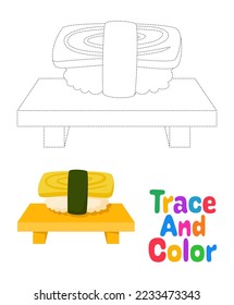 Sushi tracing worksheet for kids