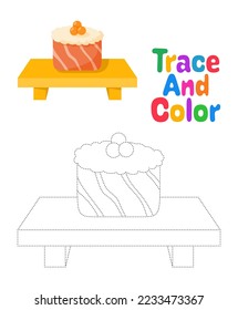 Sushi tracing worksheet for kids