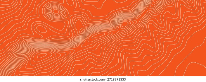 Patrón de atún de sushi con textura de carne de salmón para madera abstracta de pescado. Paquete de líneas con el arte inconsútil del color para la etiqueta del fondo de la piel. Sushi de contorno naranja con filete de salmón pulido.