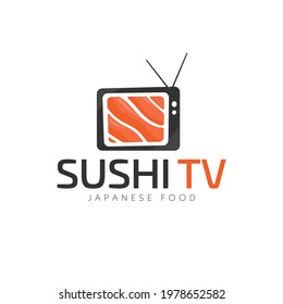 Sushi TV logo colorful cartoon vector