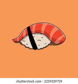 Sushi Vector With background orange pink dan sparkle