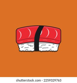 Sushi Vector With background orange pink dan sparkle