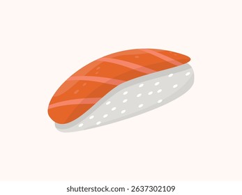 Sushi vector design illustration with simple, modern style. Ideal for Japanese food, restaurant menus, culinary apps, and Asian cuisine-themed projects. Clean and minimal look.