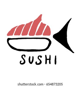 Sushi vector doodle illustration