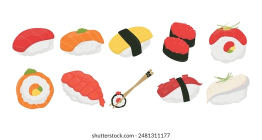 Sushi Vector Element Collection Set