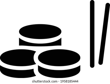 sushi vector glyph flat icon