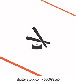 Sushi vector grey icon on white background. Sushi symbol stock   illustration. Business picture.