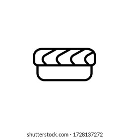 Sushi vector icon food in linear, outline icon isolated on white background