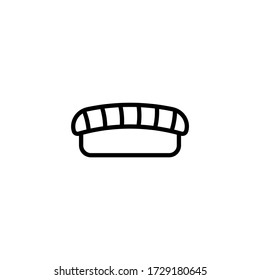 Sushi vector icon food in linear, outline icon isolated on white background