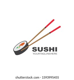 sushi vector icon label illustration design template