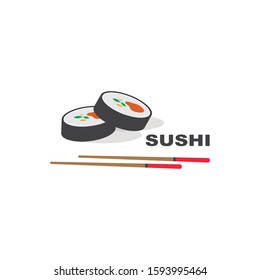 sushi vector icon label illustration design template