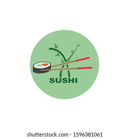 sushi vector icon label illustration design template
