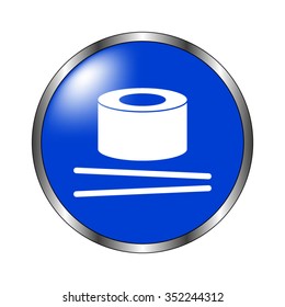 sushi - vector icon on the blue button