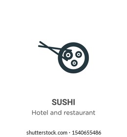 Sushi vector icon on white background. Flat vector sushi icon symbol sign from modern hotel and restaurant collection for mobile concept and web apps design.