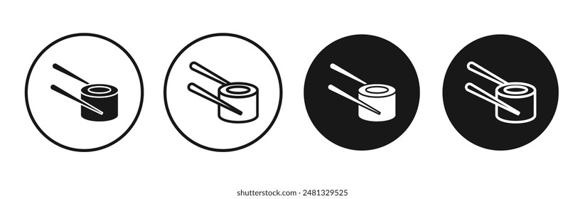 Sushi vector icon set black filled and outlined style.