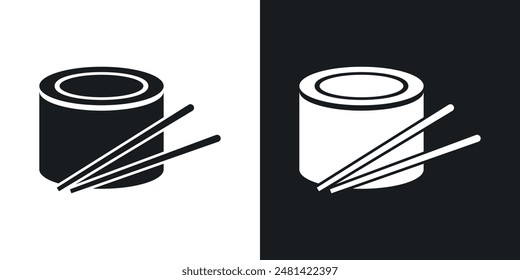Sushi vector icon set in black color.