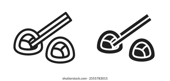 Sushi vector icon set in black color.
