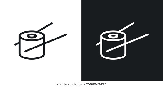 Sushi vector icon set in black and white color.