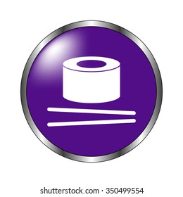 sushi - vector icon; violet button