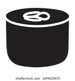 Icono vector de sushi.Icono vector negro aislado en el fondo blanco de la comida japonesa.