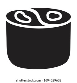 Icono vector de sushi.Icono vector negro aislado en el fondo blanco de la comida japonesa.