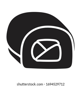 Icono vector de sushi.Icono vector negro aislado en el fondo blanco de la comida japonesa.