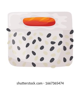 Sushi Vektorillustration Symbol.Cartoon Vektorillustration Symbol einzeln auf weißem Hintergrund japanisches Essen.