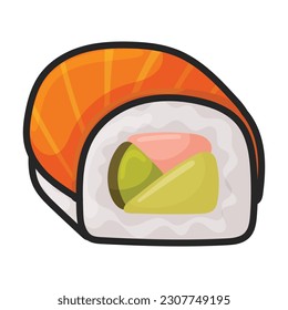 Sushi vector icon.Color vector icon isolated on white background japanese food.
