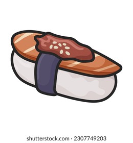 Sushi vector icon.Color vector icon isolated on white background japanese food.